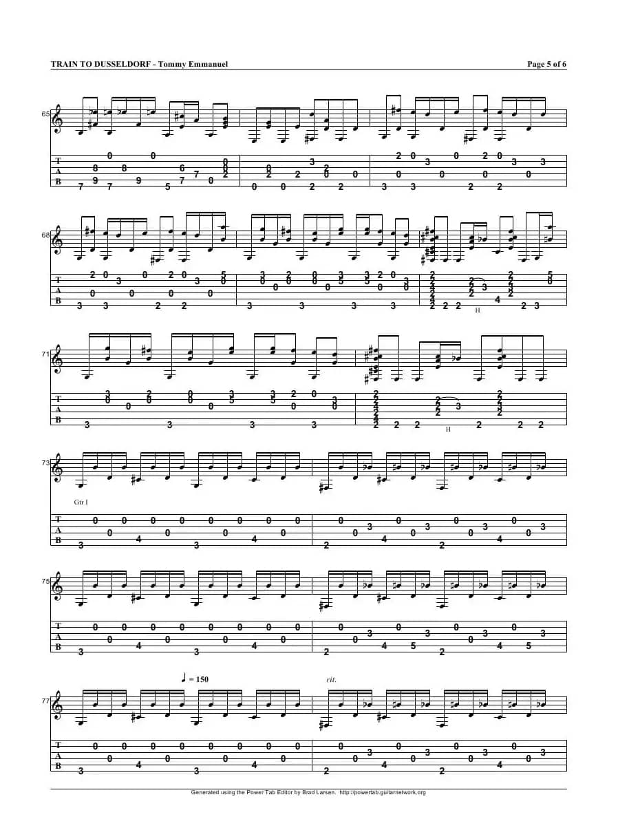 tommy emmanuel：train to dusseldorf（指弹吉它）