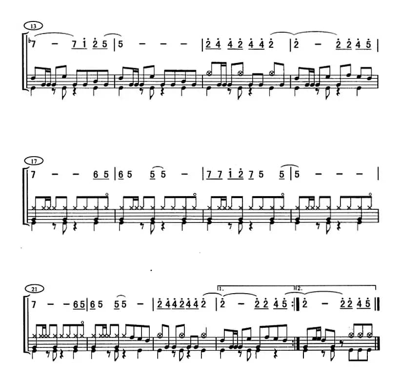 松鼠大战（架子鼓、主旋律+鼓谱）