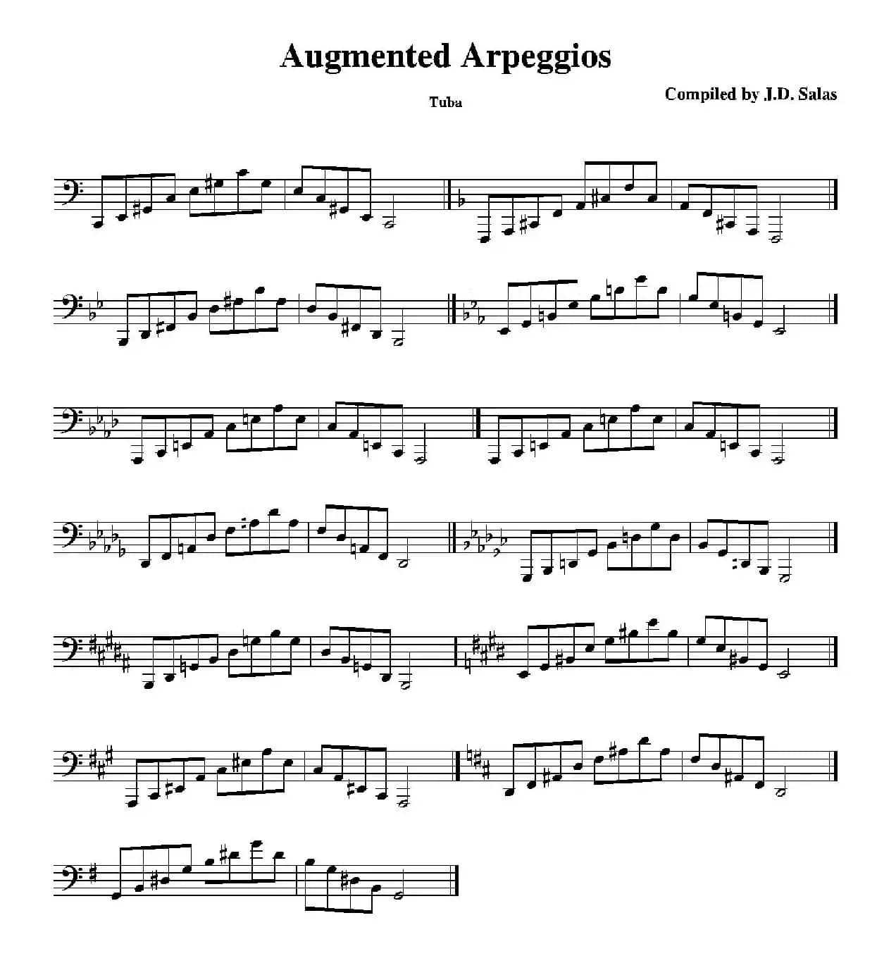 Augmented Arpeggios - Tuba（大号练习教材选曲）