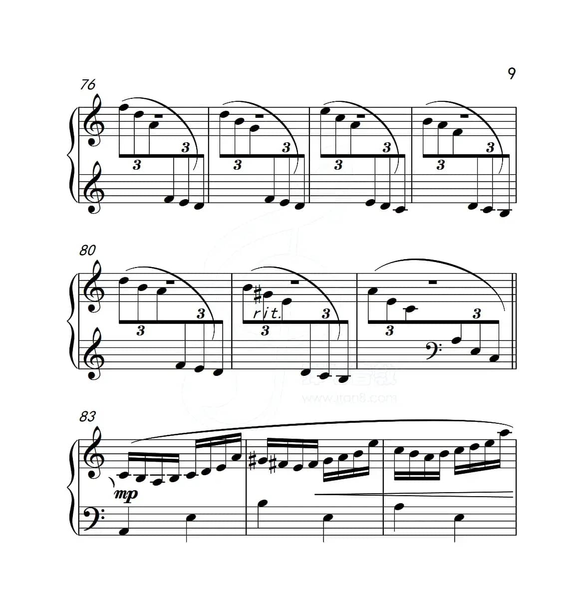 第五级A组 帕格尼尼主题变奏曲（选段）（中国音乐学院钢琴考级作品1~6级）