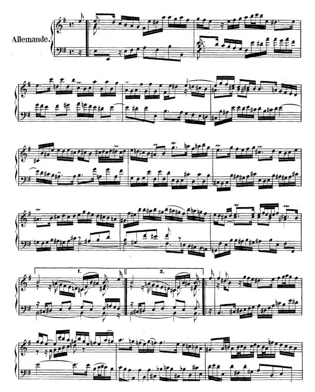 英国组曲No.5 巴赫 e小调  5th Suite BWV 810