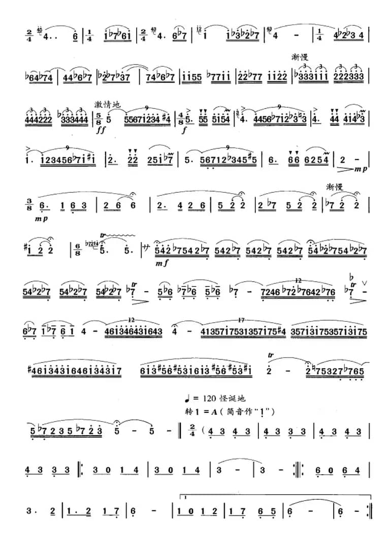 笛箫十级考级曲目：阿诗玛叙事诗