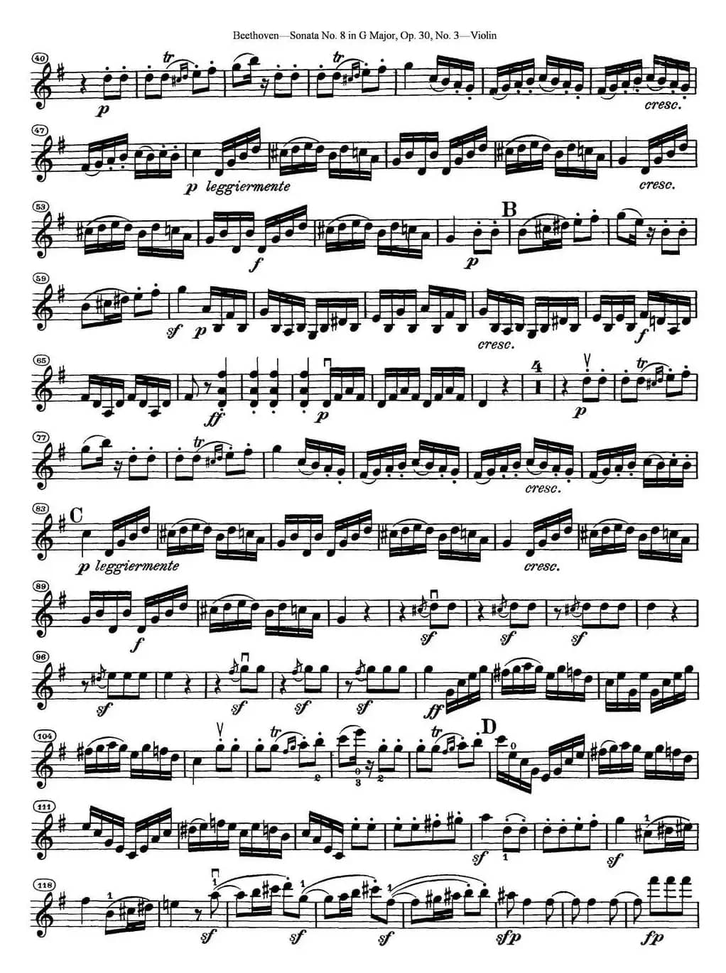 Violin Sonata No.8 in G Major Op.30 No.3
