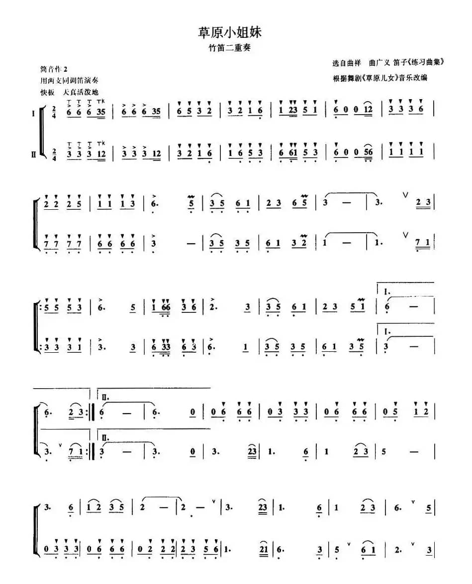 草原小姐妹（二重奏）