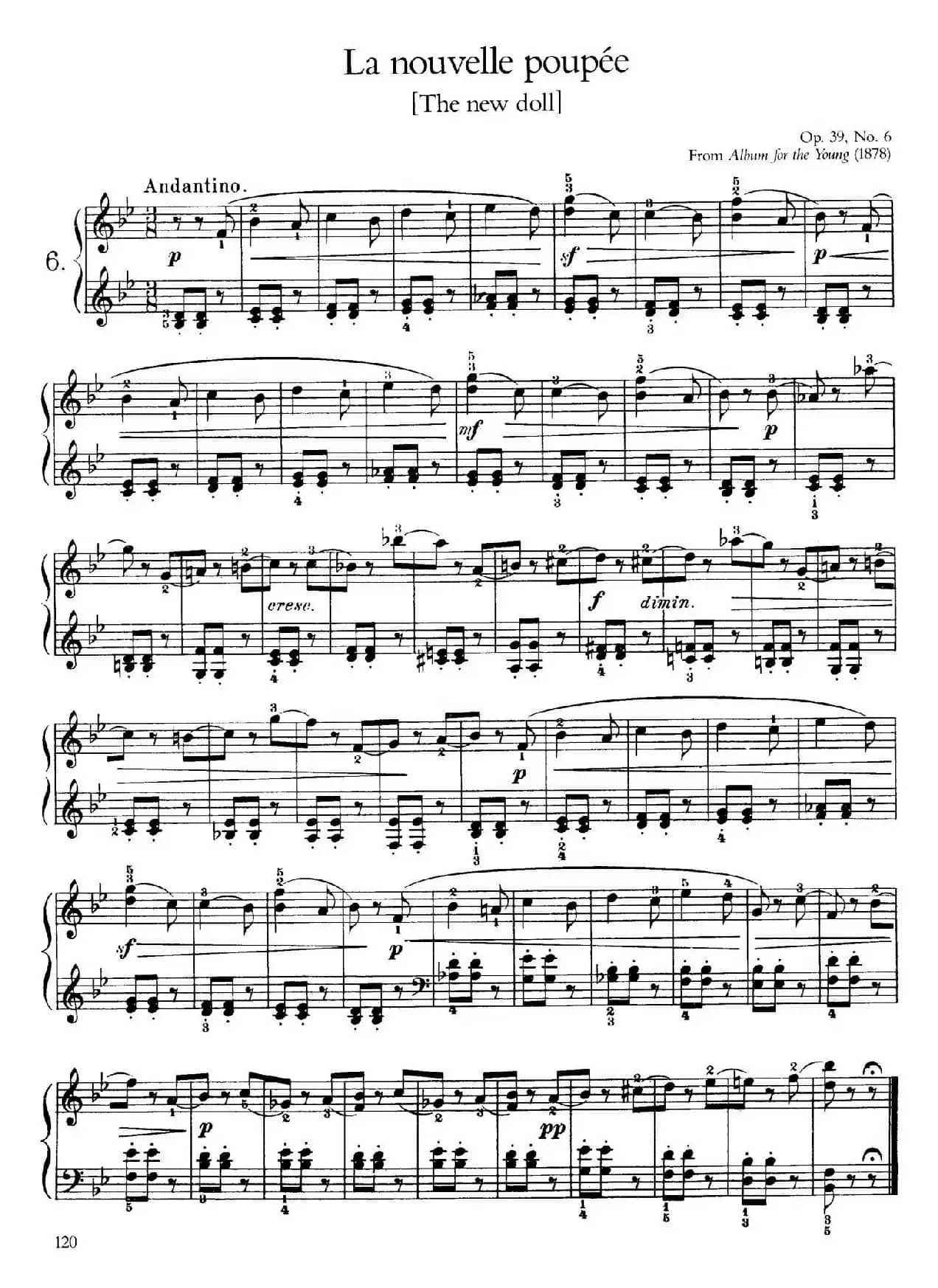Album for the Young Op.39（儿童钢琴曲集）（6. 新洋娃娃 The New Doll）