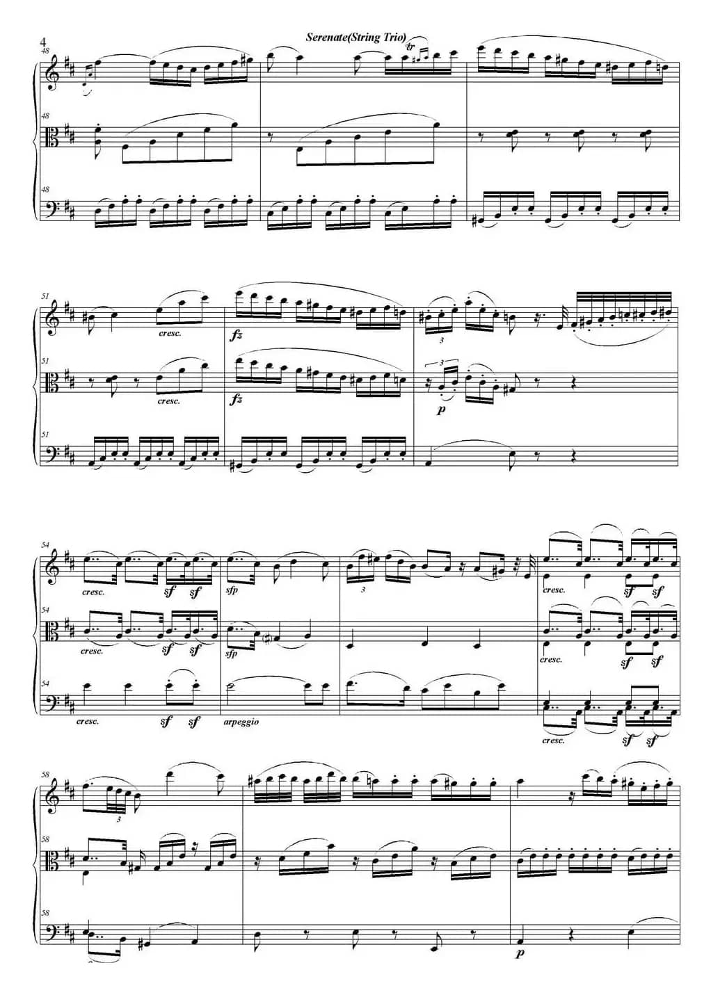 Serenate（String Trio）（D大调弦乐三重奏Op.8,I）