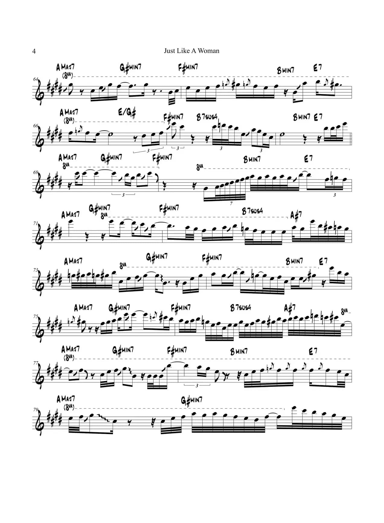 Just Like A Woman（次中音萨克斯）