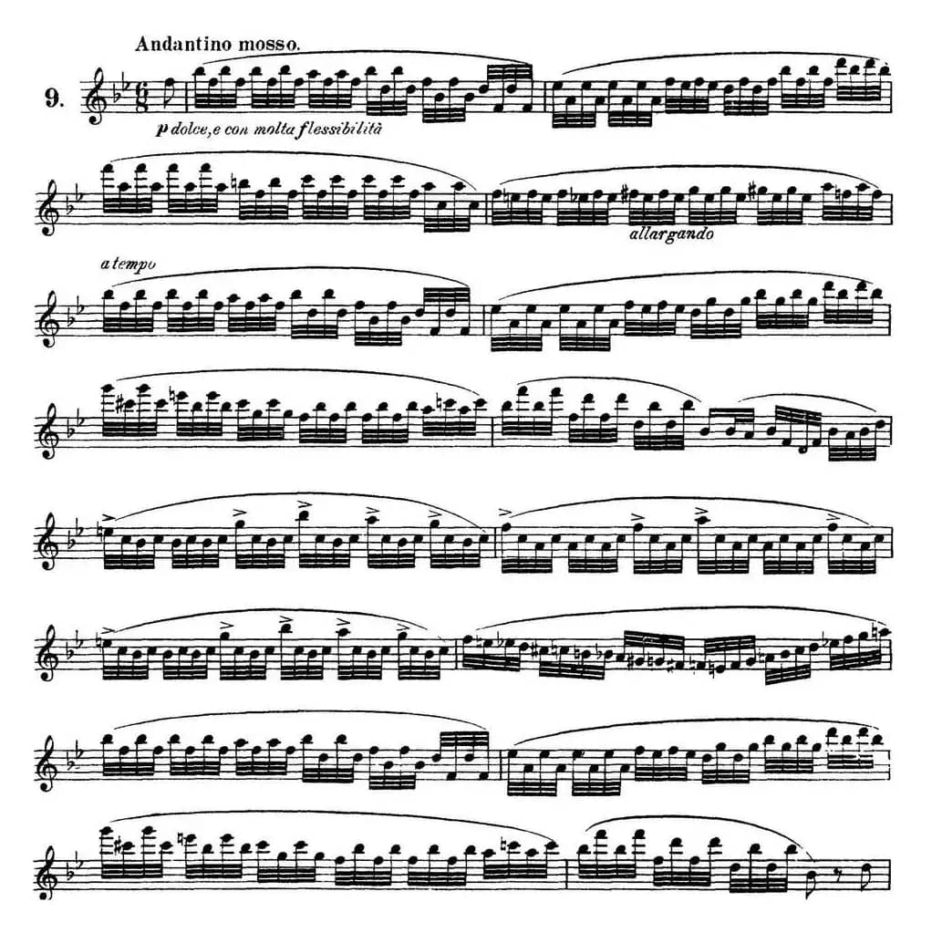 柯勒30首高级长笛练习曲作品75号（NO.9）