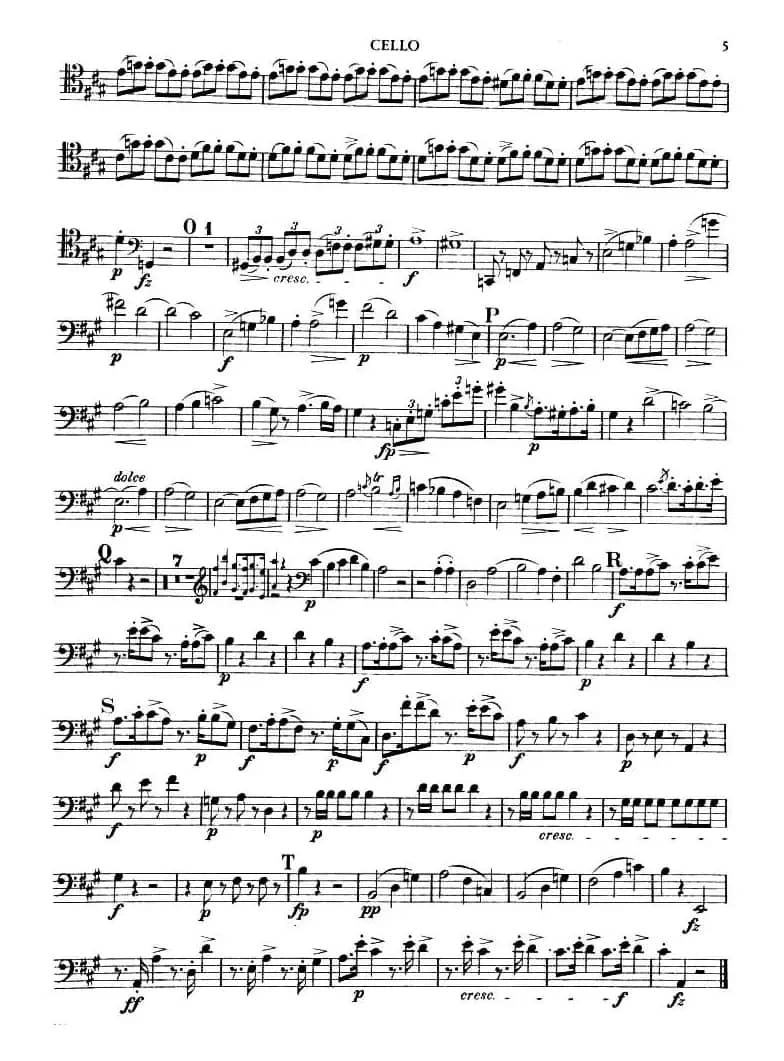 TROUT QUINTET（鳟鱼五重奏）（第一大提琴分谱）