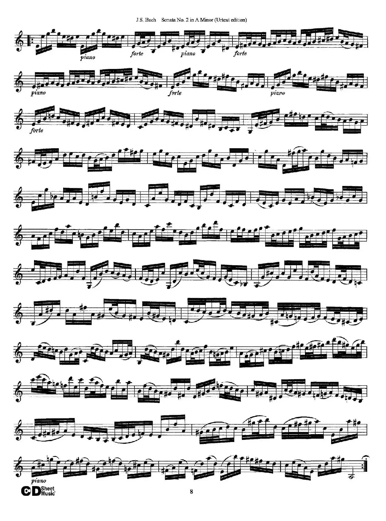 6 Violin Sonatas and Partitas 3.Sonata No.2 A Minor（Urtext edition）