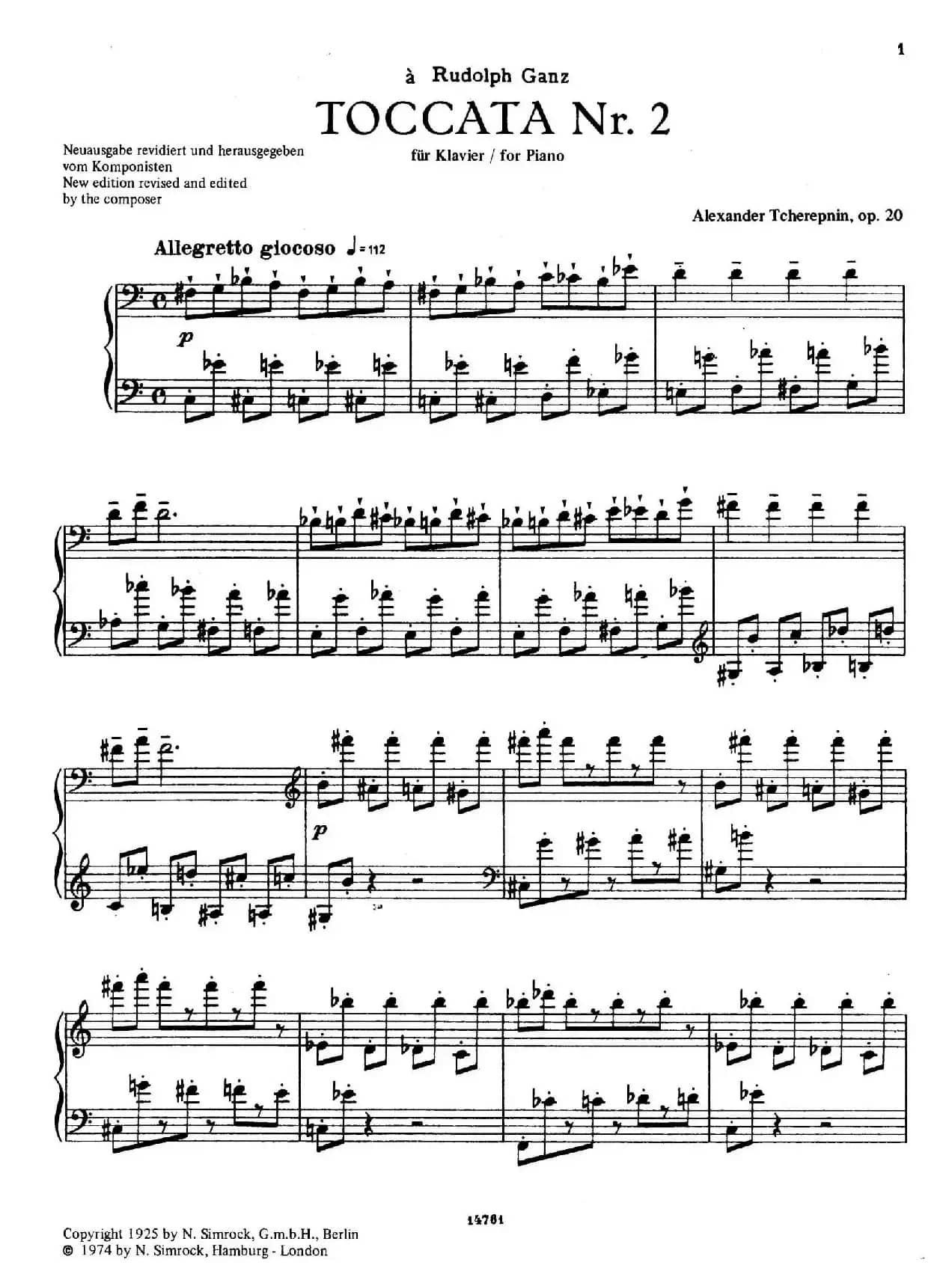 Toccata No.2 Op.20（第二托卡塔）