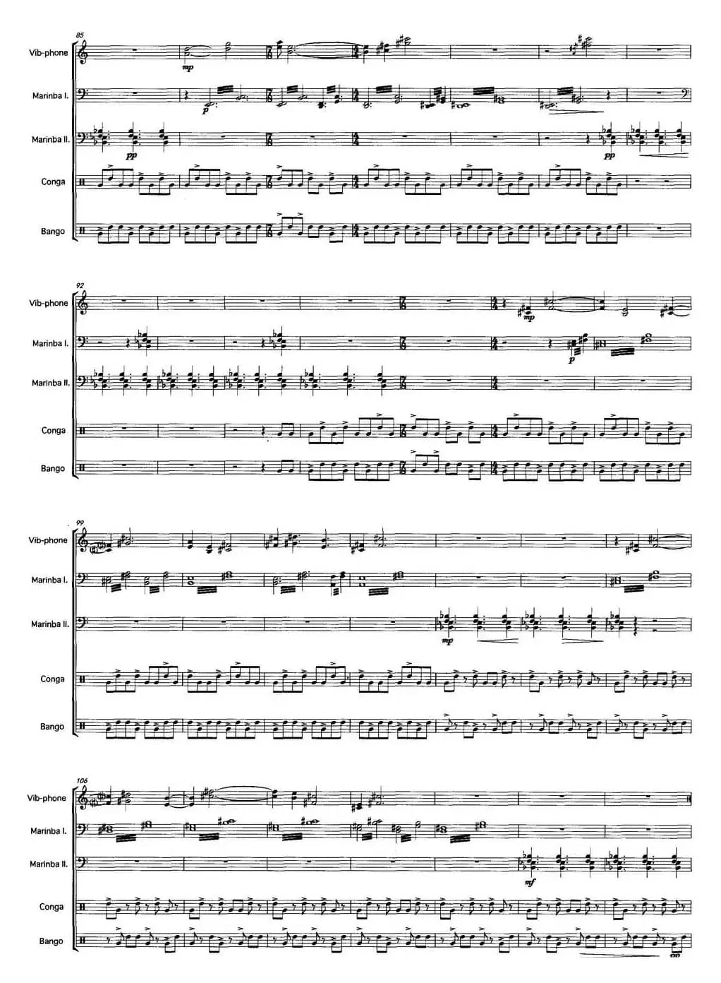 轻飏（为五人打击乐而作）