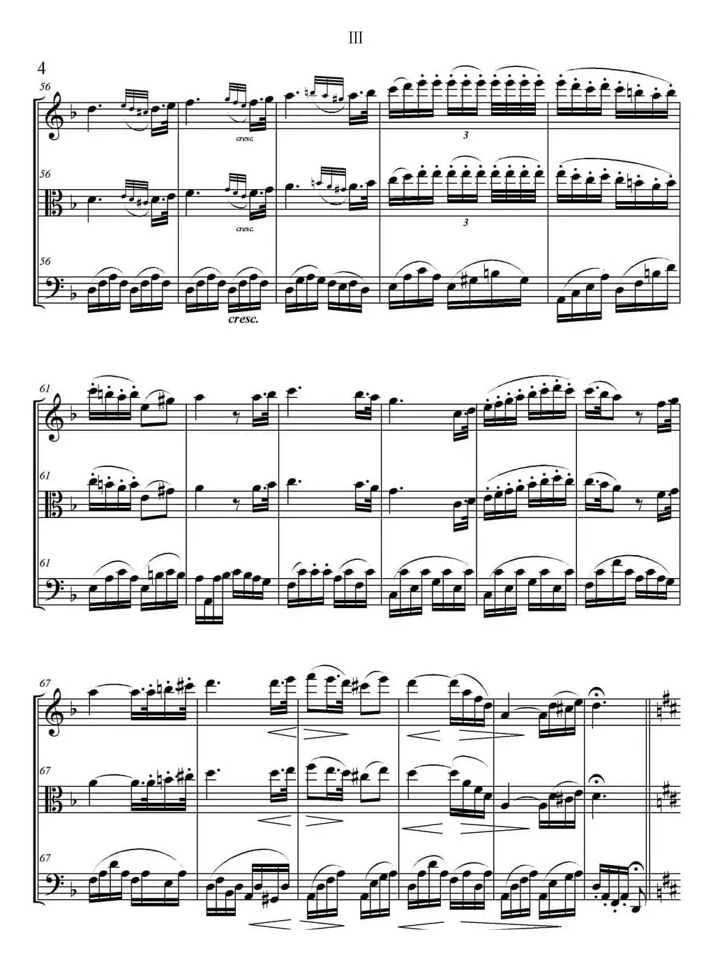 Serenate（String Trio）（D大调弦乐三重奏Op.8,III）