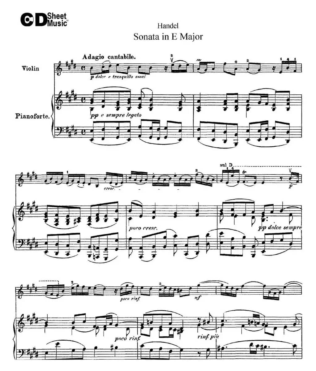 Violin Sonata No.6 in E major（小提琴+钢琴伴奏）