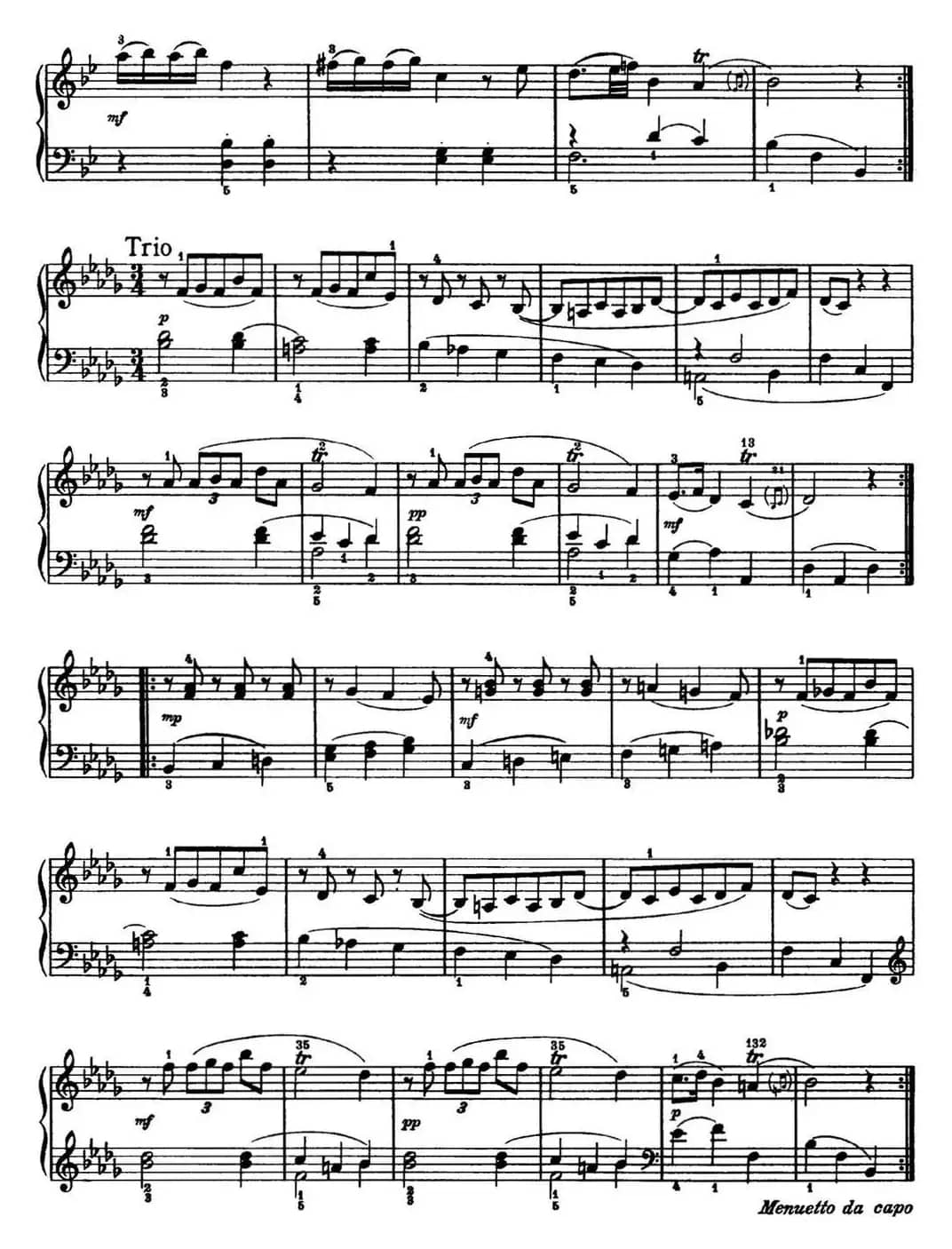 海顿 钢琴奏鸣曲 Hob XVI 2 Partita B-flat major