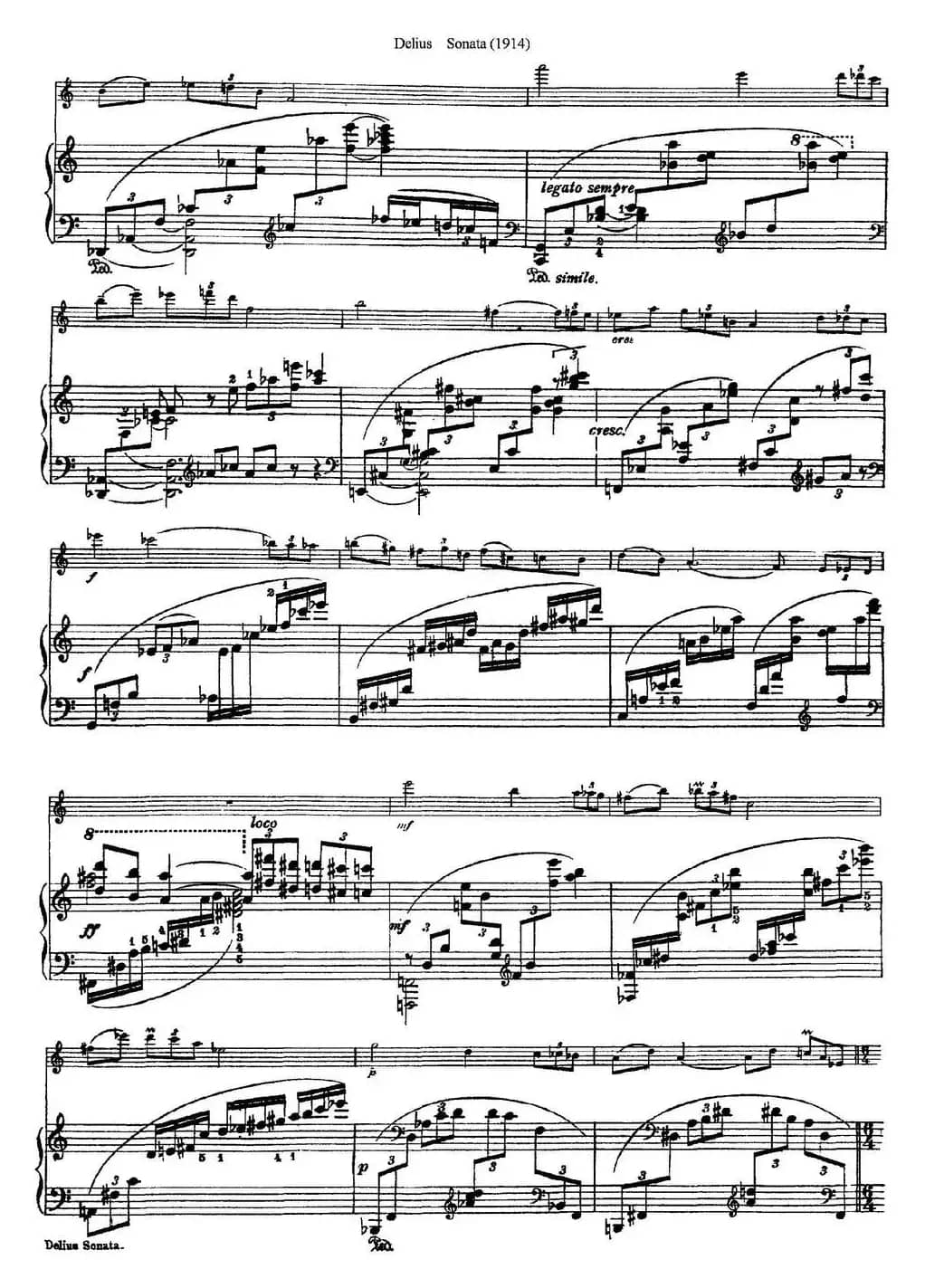 Delius Sonata（小提琴+钢琴伴奏）