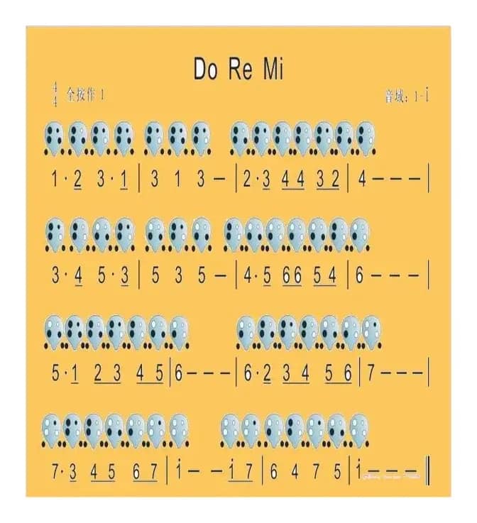 Do Re Mi（四孔陶笛谱）