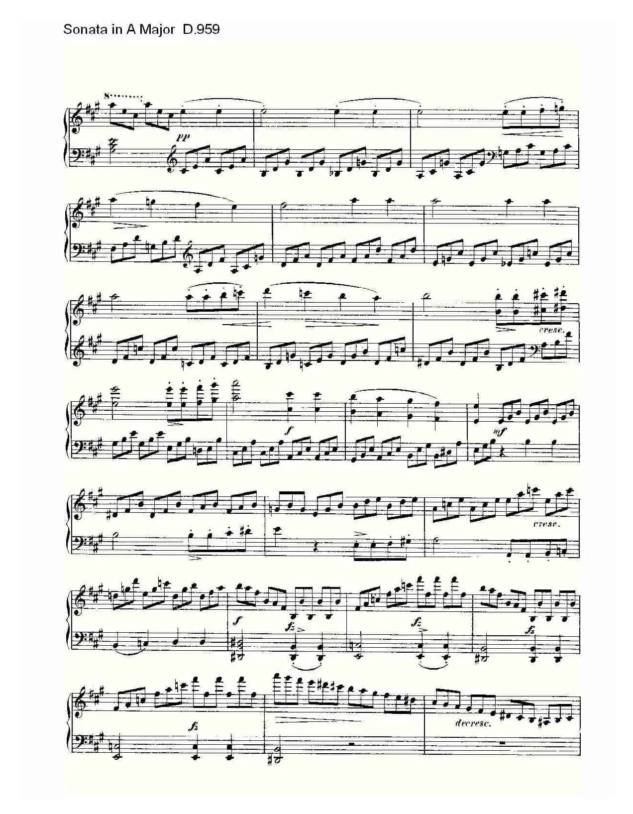 Sonata in A Major D.959（A大调奏鸣曲 D.959）