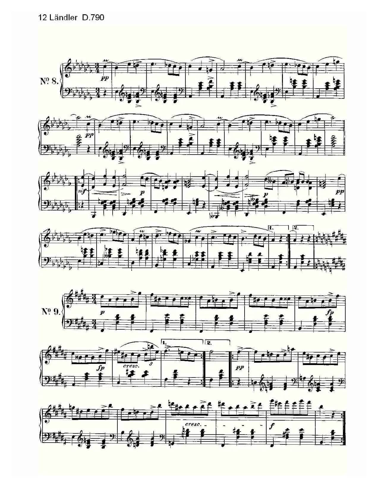 12 Ländler D.790