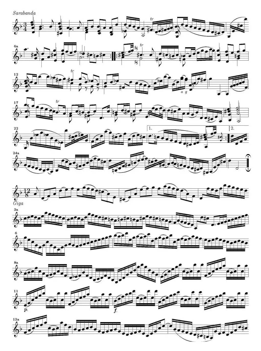 Bach Sonata BWV1004（无伴奏小提琴组曲）