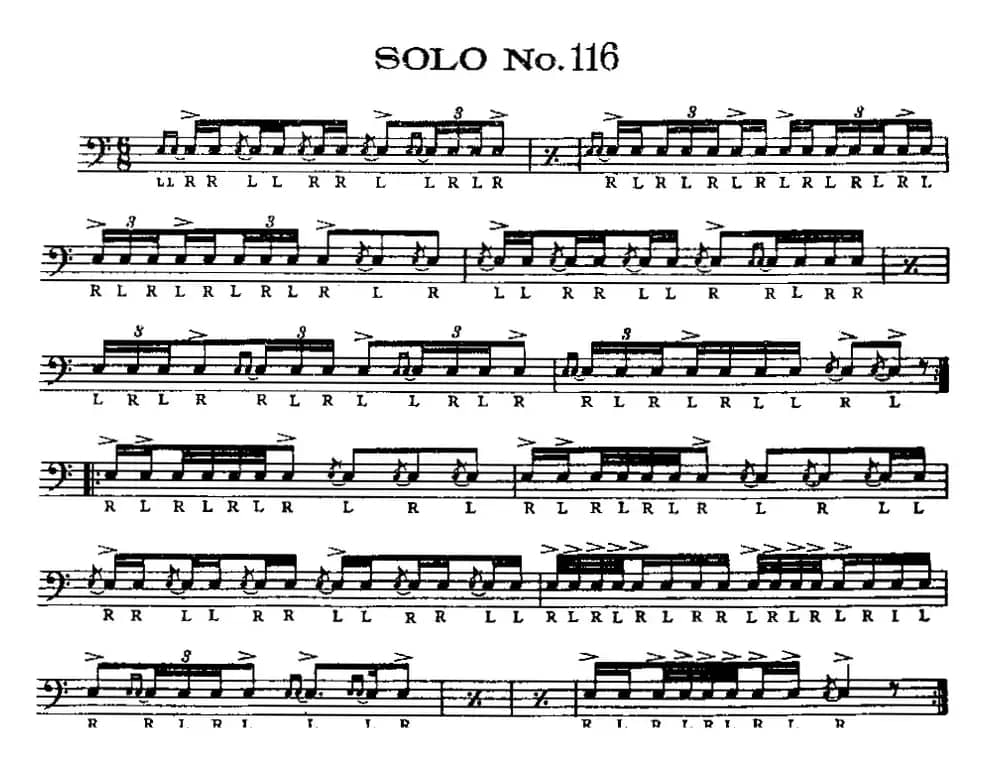 美国军鼓 SOLO No.116-120（爵士鼓谱）