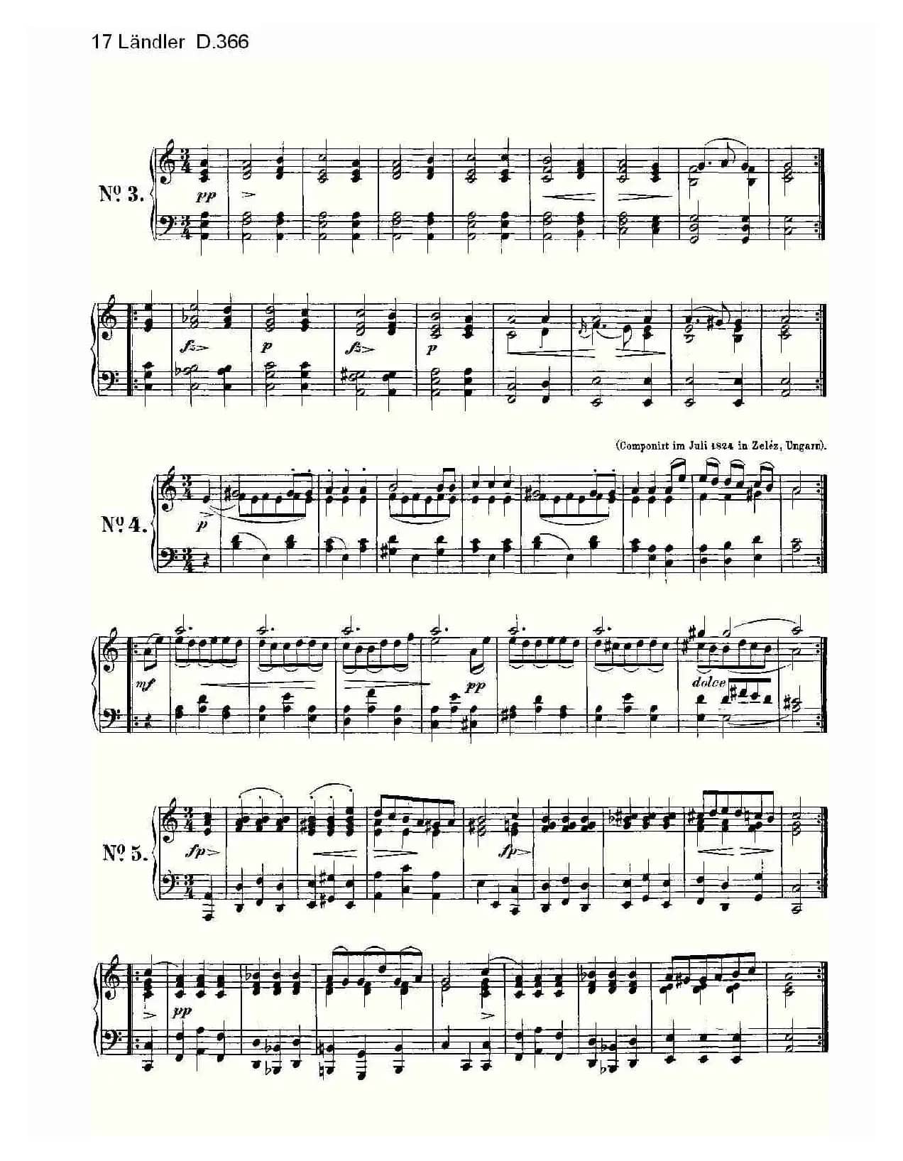 17 Ländler D.366