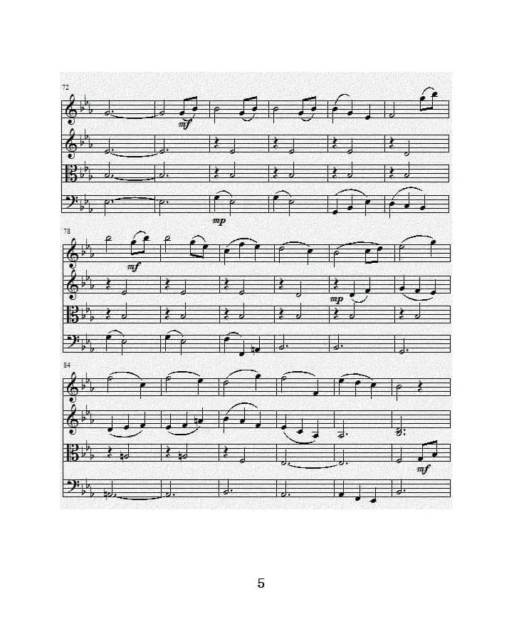 No.1弦乐四重奏总谱（第三乐章）