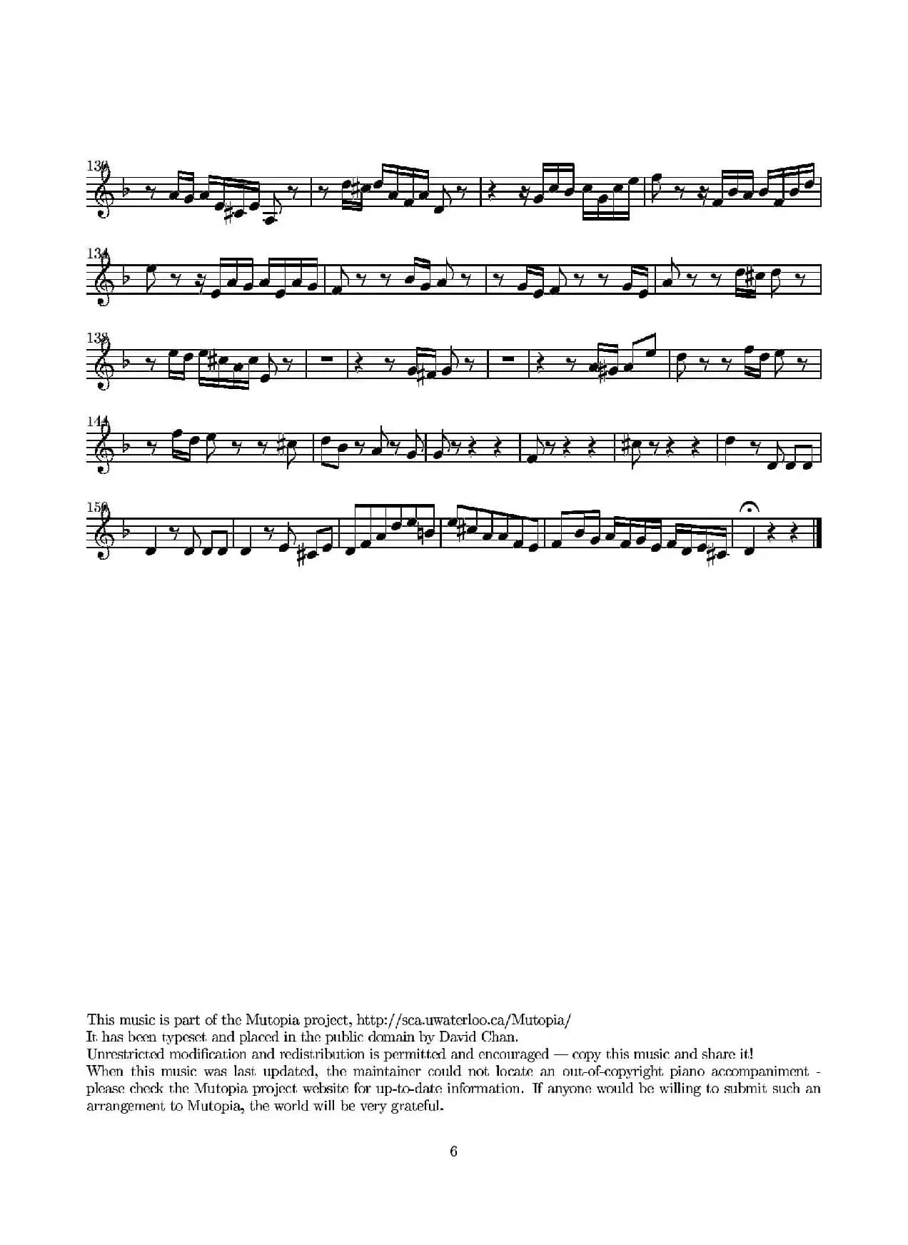 D小调无伴奏协奏曲（第二小提琴分谱）