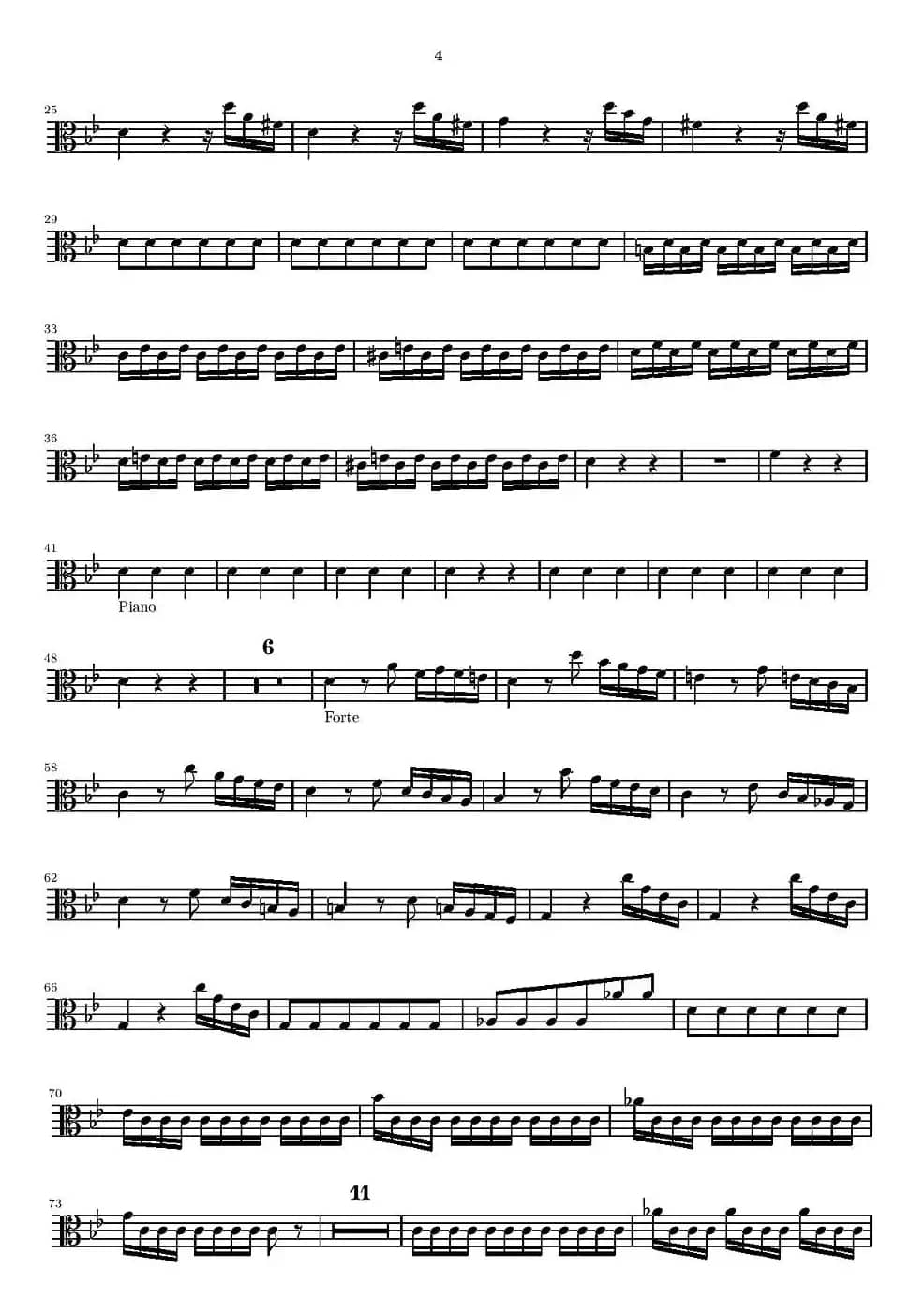 维瓦尔第“四季套曲”之夏（中提琴谱）