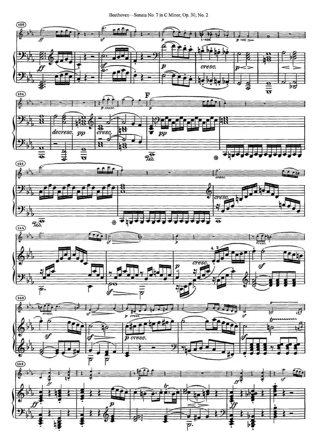 Violin Sonata No.7 in C Minor Op.30 No.2（小提琴+钢琴伴奏）