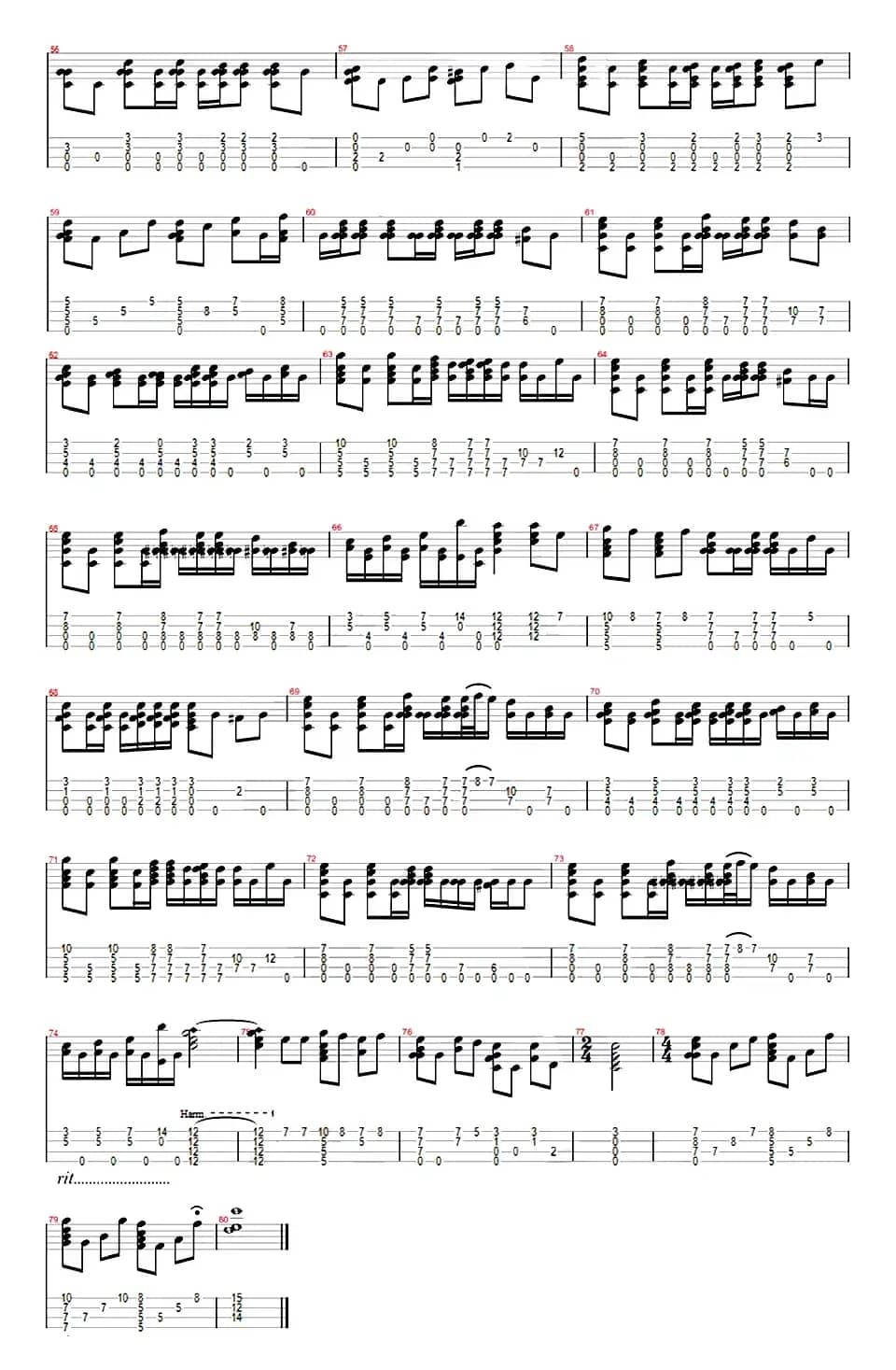 彩虹（ukulele指弹谱）