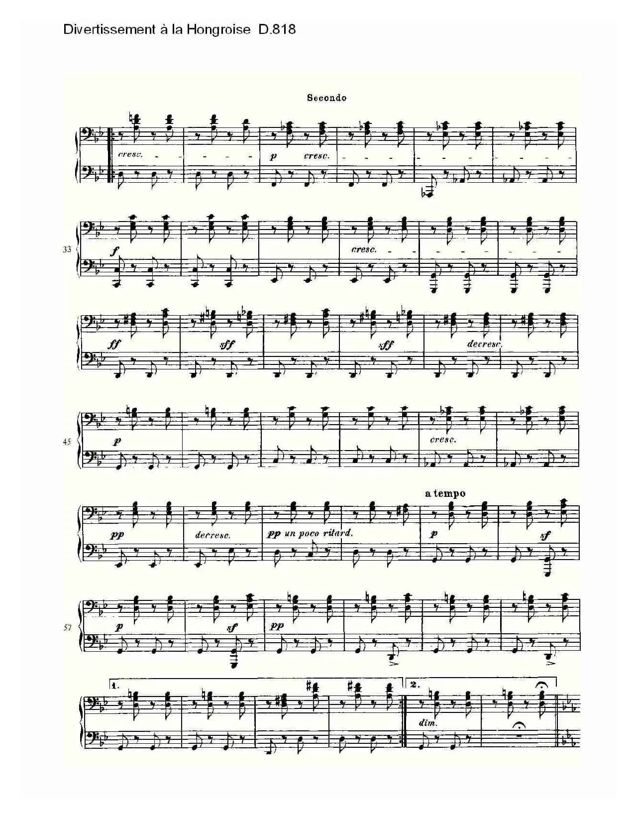 Divertissement à la Hongroise D.818