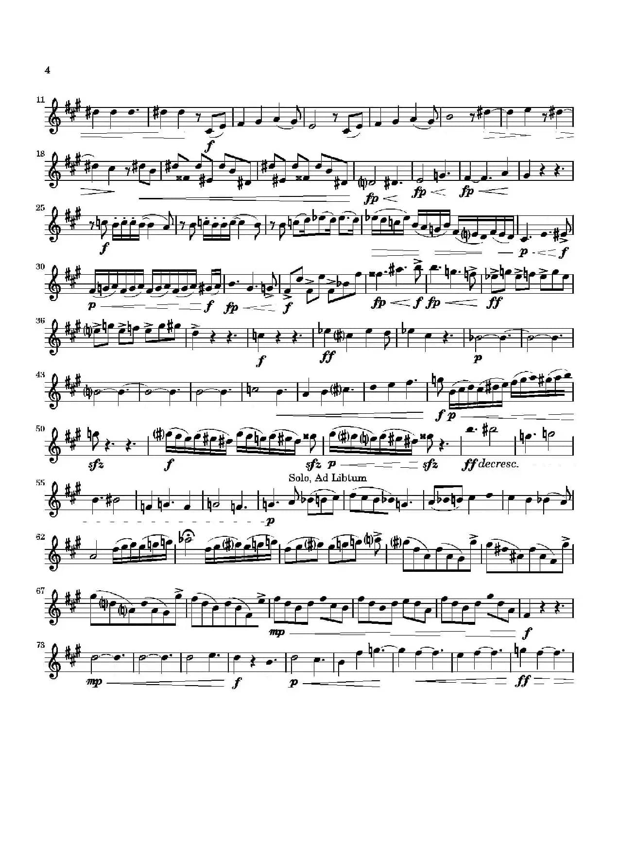 Movement（四重奏中音萨克斯分谱）