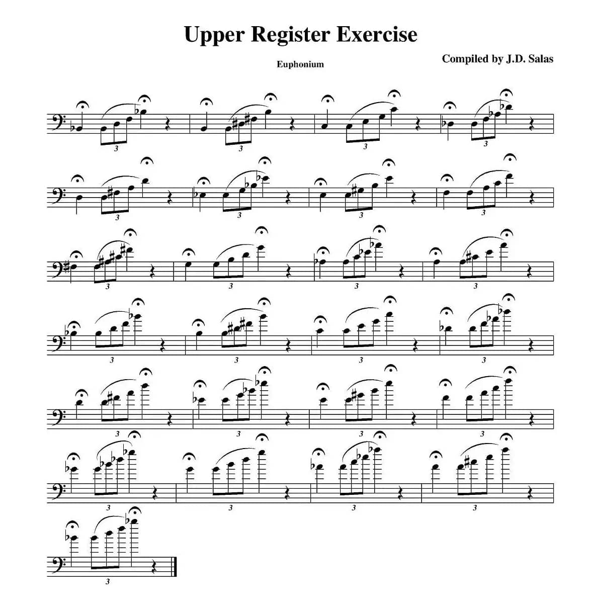 Upper Register Exercise- Euphonium（大号练习教材选曲）