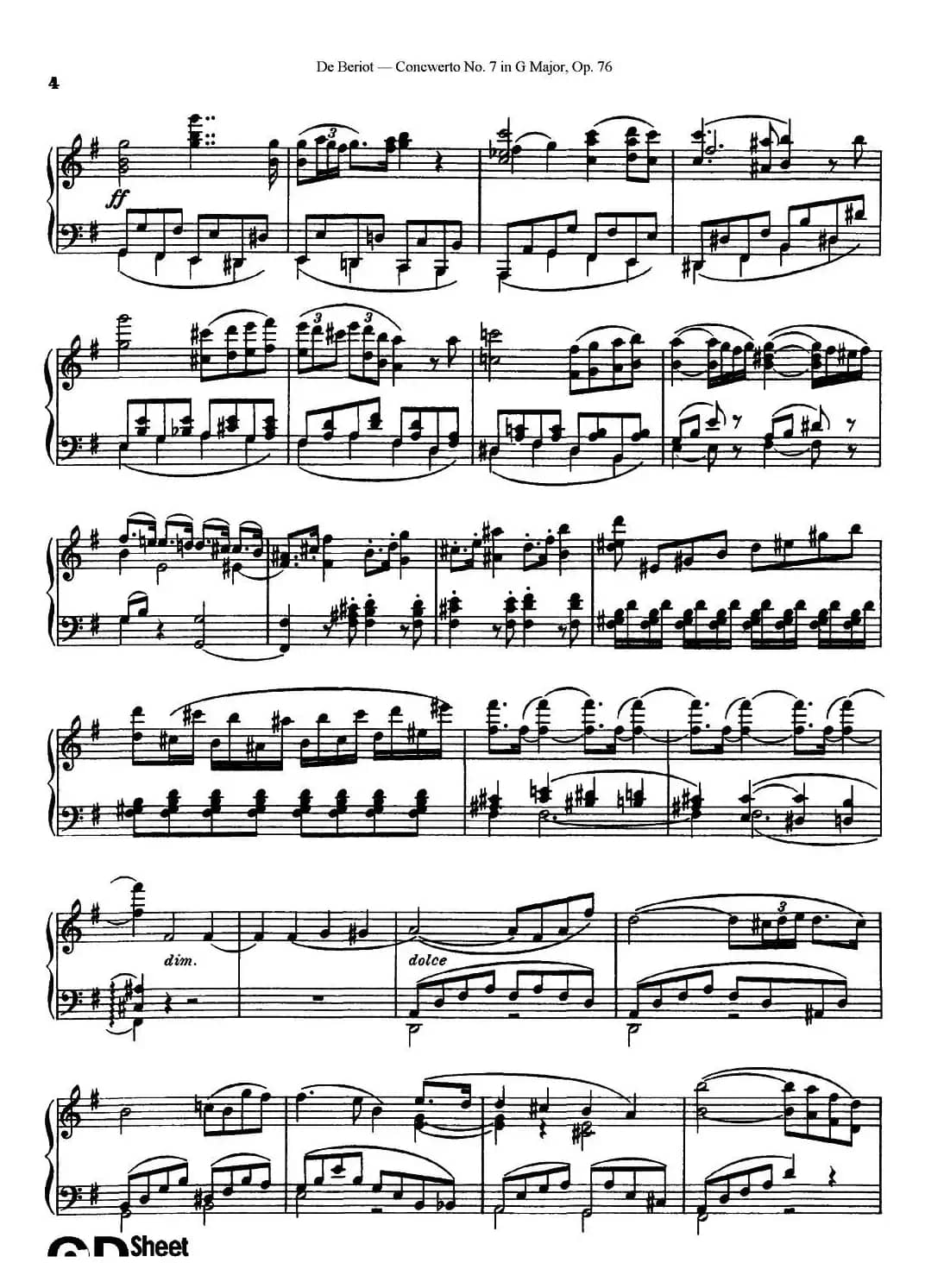 G大调第七协奏曲（Concerto No.7 in G Major）Op.76（小提琴+钢琴伴奏）