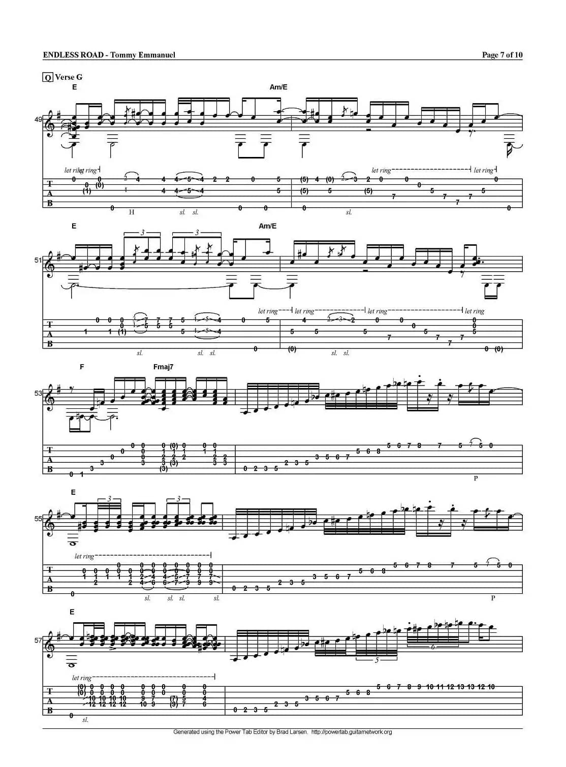 tommy emmanuel：endless road（指弹吉他）