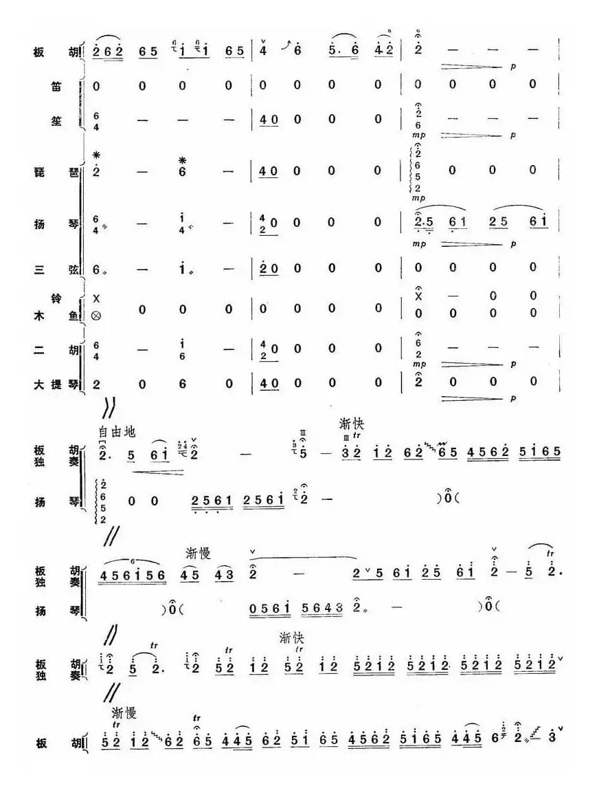 秦川新歌（板胡独奏+乐队伴奏总谱）