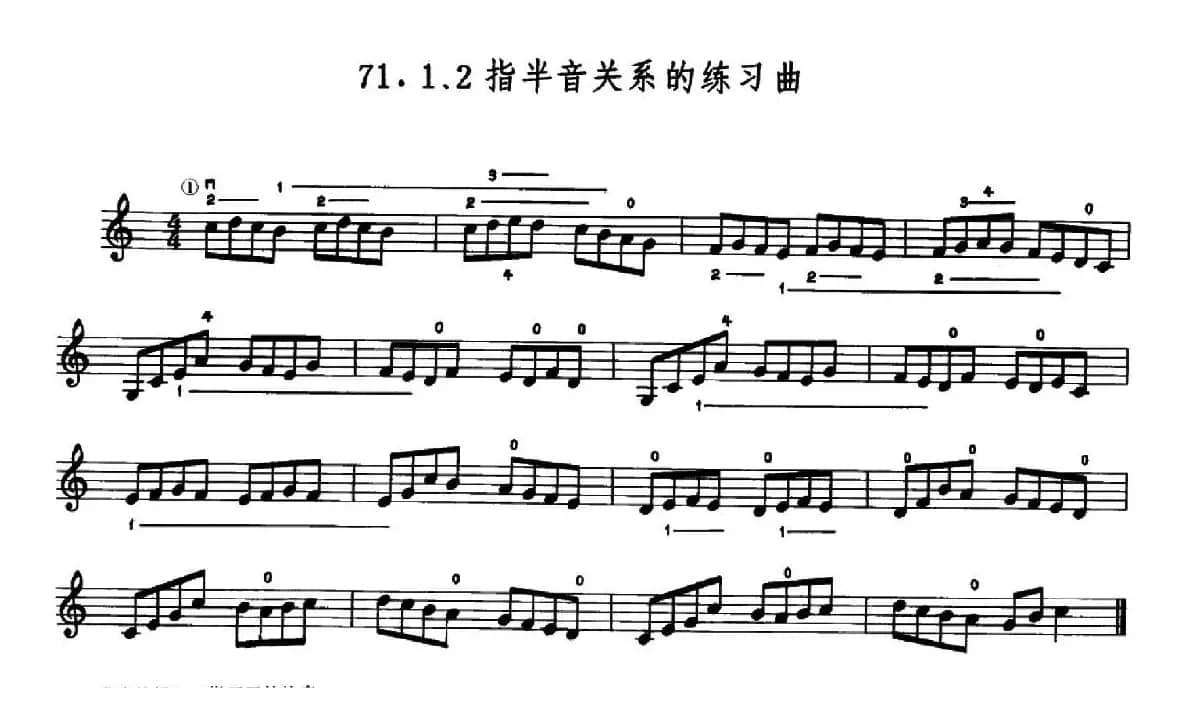 学琴之路练习曲71、1.2指伴音关系的练习曲