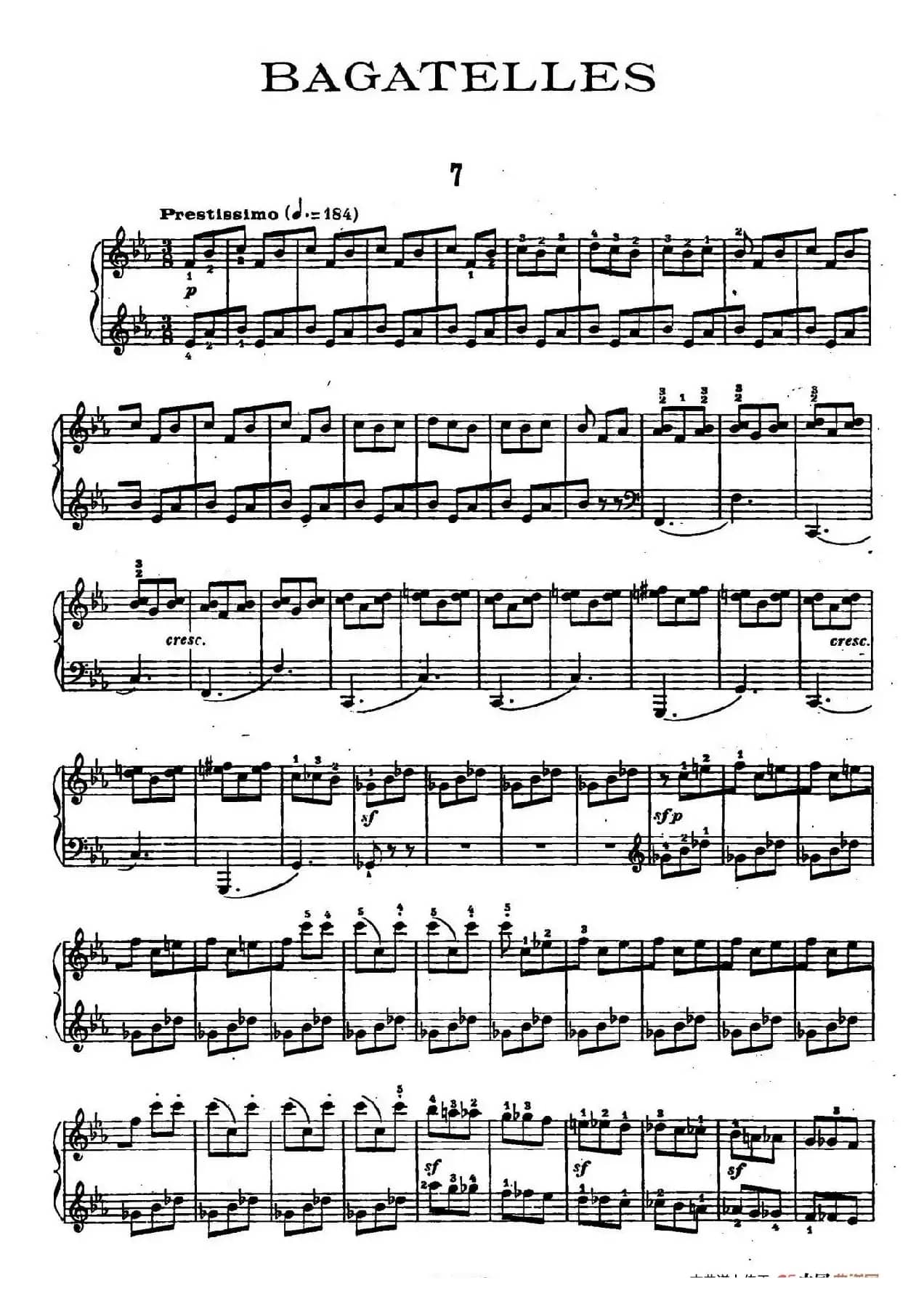 Ten Bagatelles Op.5（10首小品·7. 降E大调）