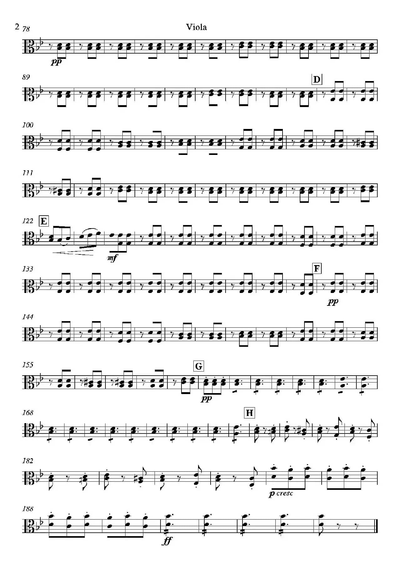 饮酒歌（管弦乐队中提琴分谱）