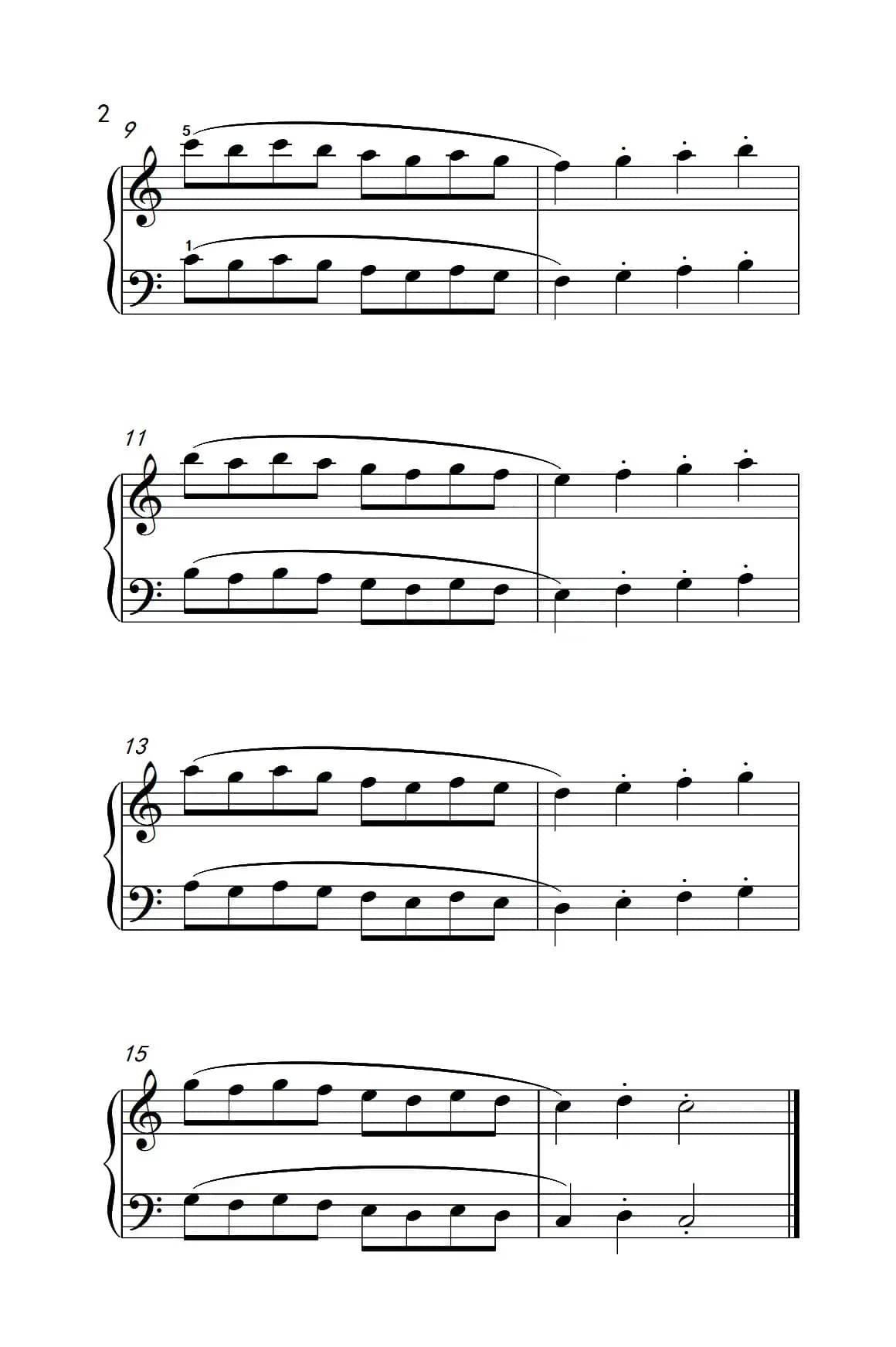 四.连音及跳音的混合练习17（儿童钢琴手指练习 1）