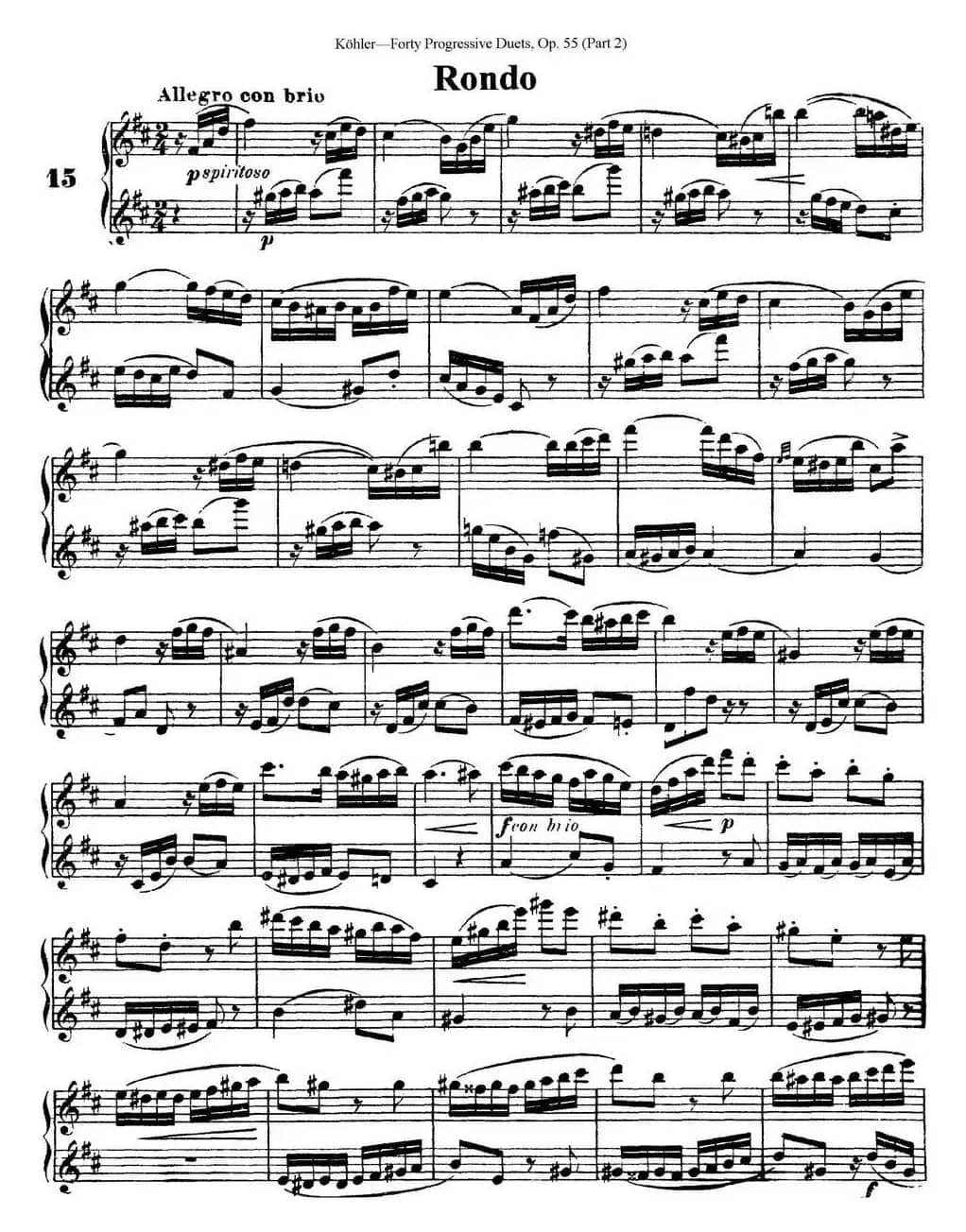 柯勒40首长笛提高练习曲OP.55（二重奏）（NO.15）