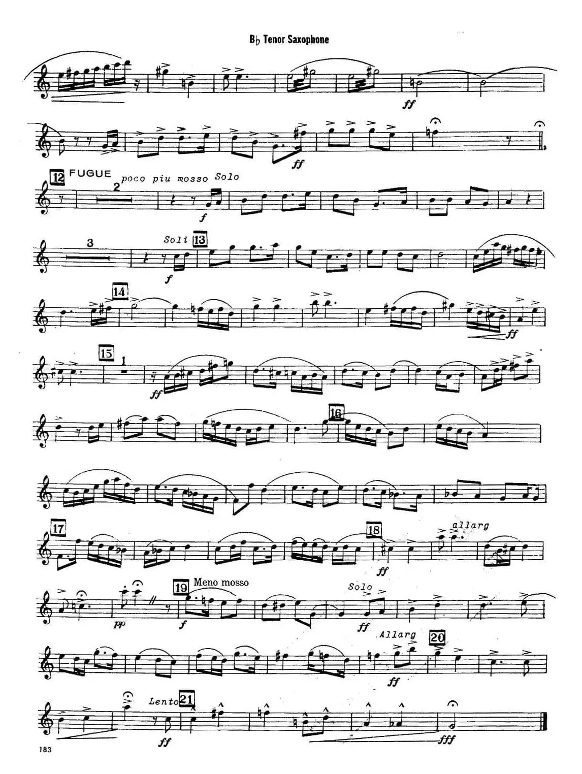 赋格曲-苏珊娜（四重奏 tenor —次中音萨克斯分谱）