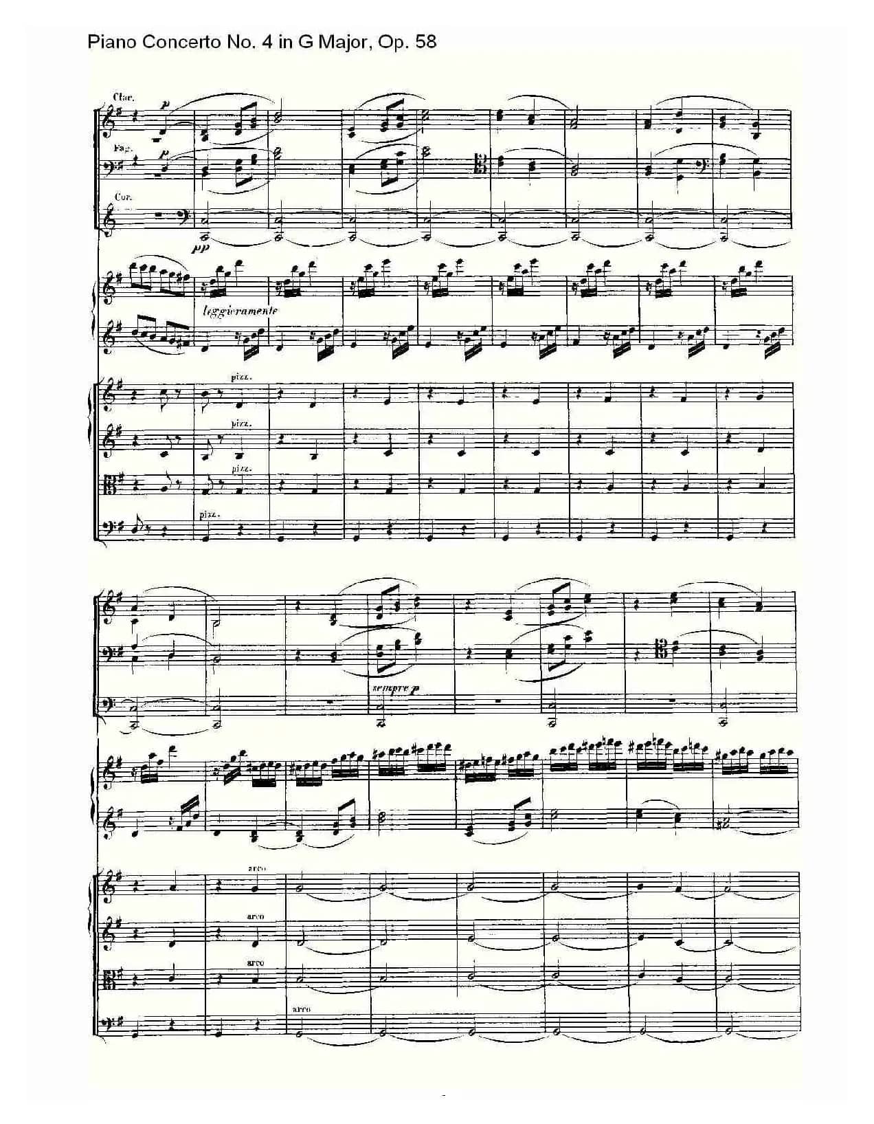 Ｇ大调钢琴第四协奏曲 Op.58 第三乐章（总谱）