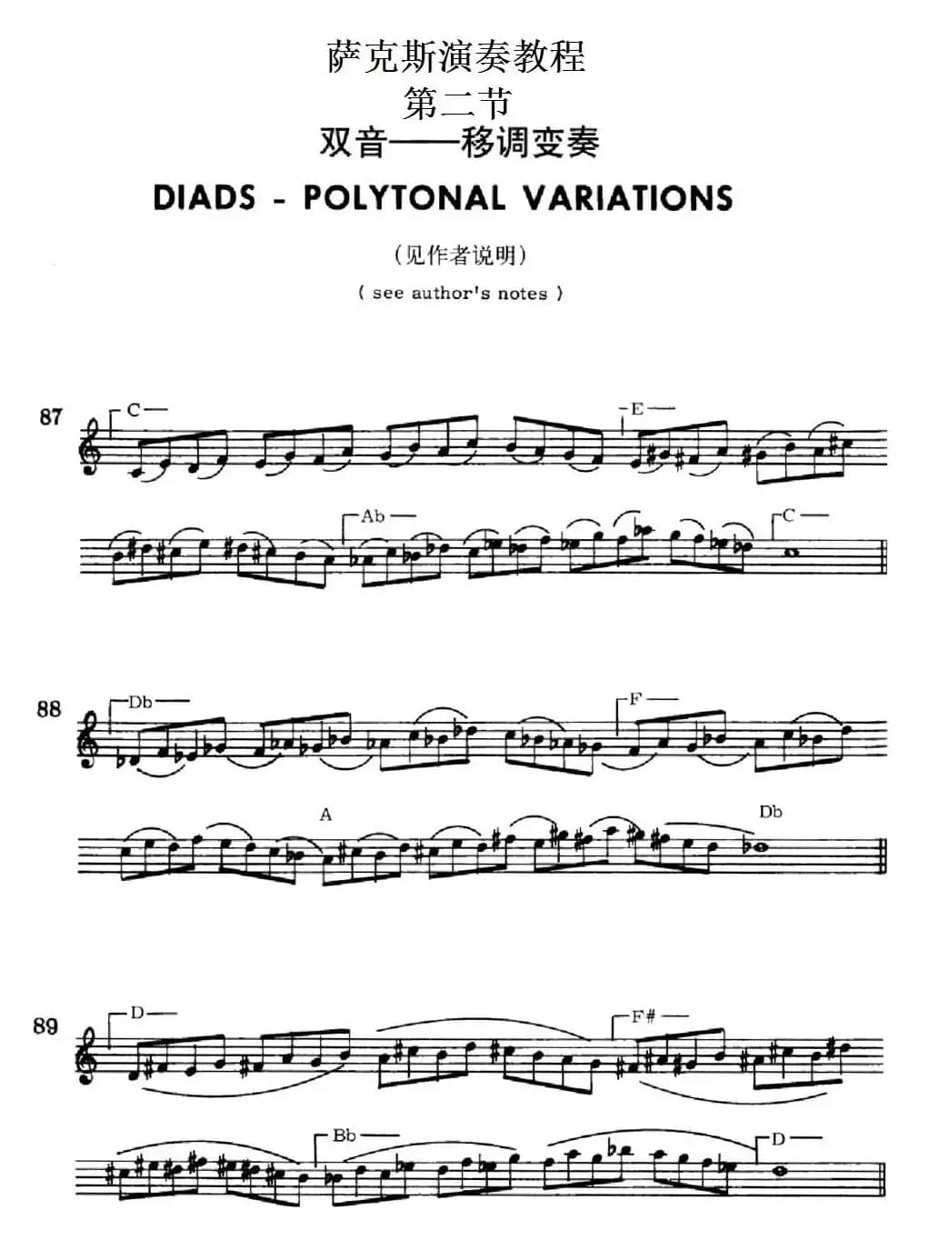 萨克斯演奏教程第二节（双音-移调变奏）