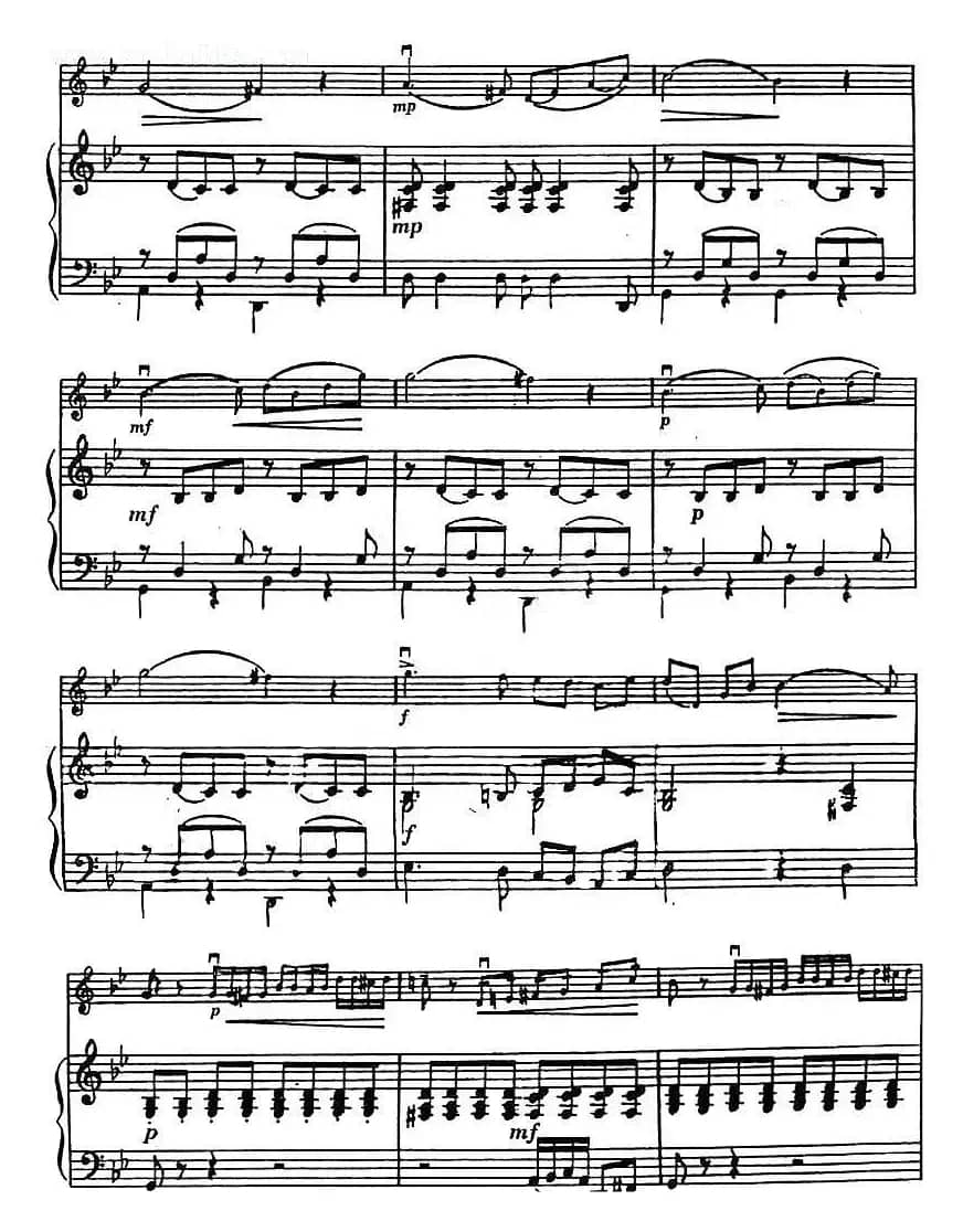 降B大调小奏鸣曲（小提琴+钢琴伴奏）