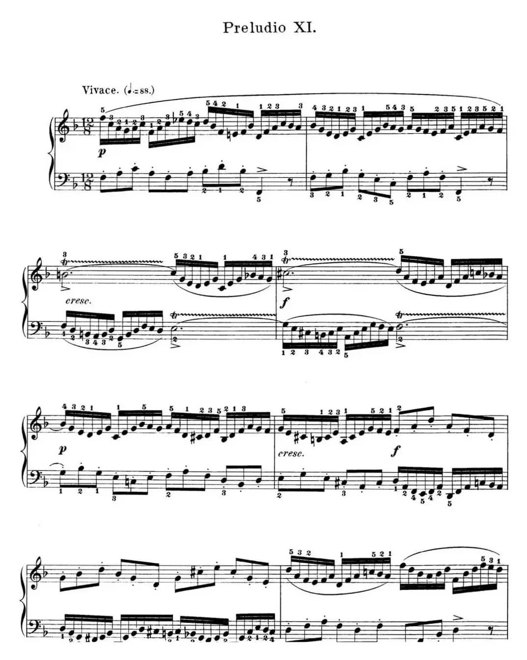 巴赫《平均律钢琴曲集·第一卷》之前奏曲（NO.11）