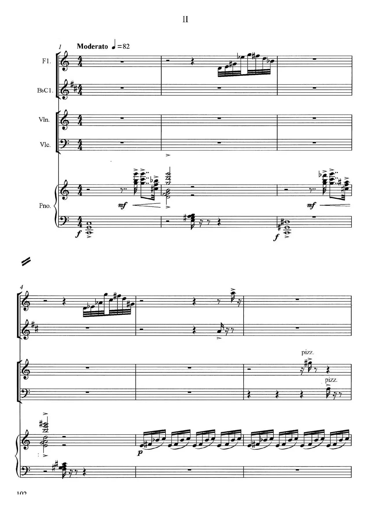 秋色（为长笛、单簧管、钢琴而作）