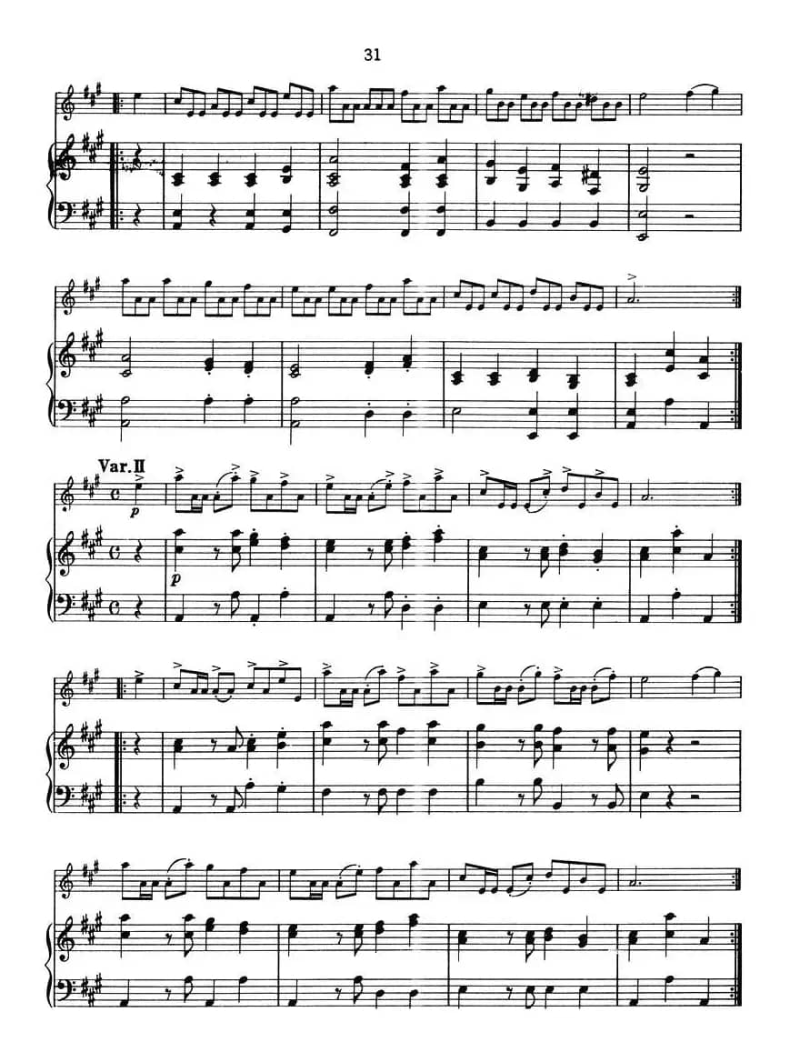 优美的变奏曲（小提琴+钢琴伴奏）