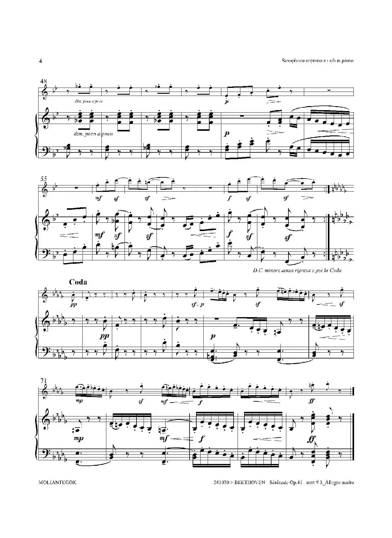 小夜曲 Op.41（高音萨克斯+钢琴伴奏）